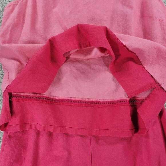 VTG Norton Studio Linen Tank Pant Set Womens Petite XL Pink Capri Resortwear - Picture 11 of 16